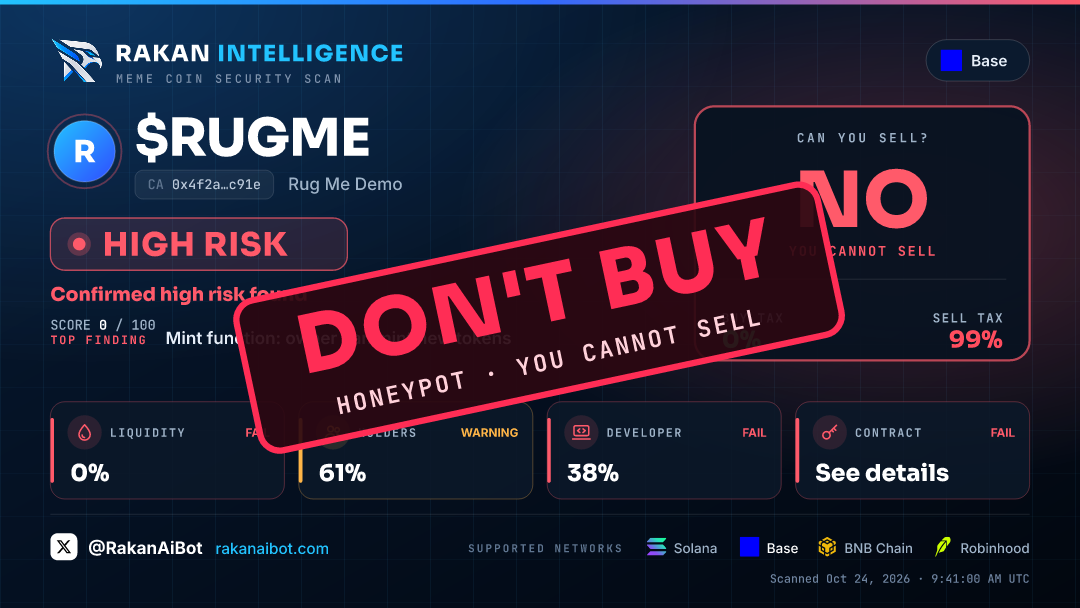 Result picture of an example honeypot coin with a DON'T BUY stamp