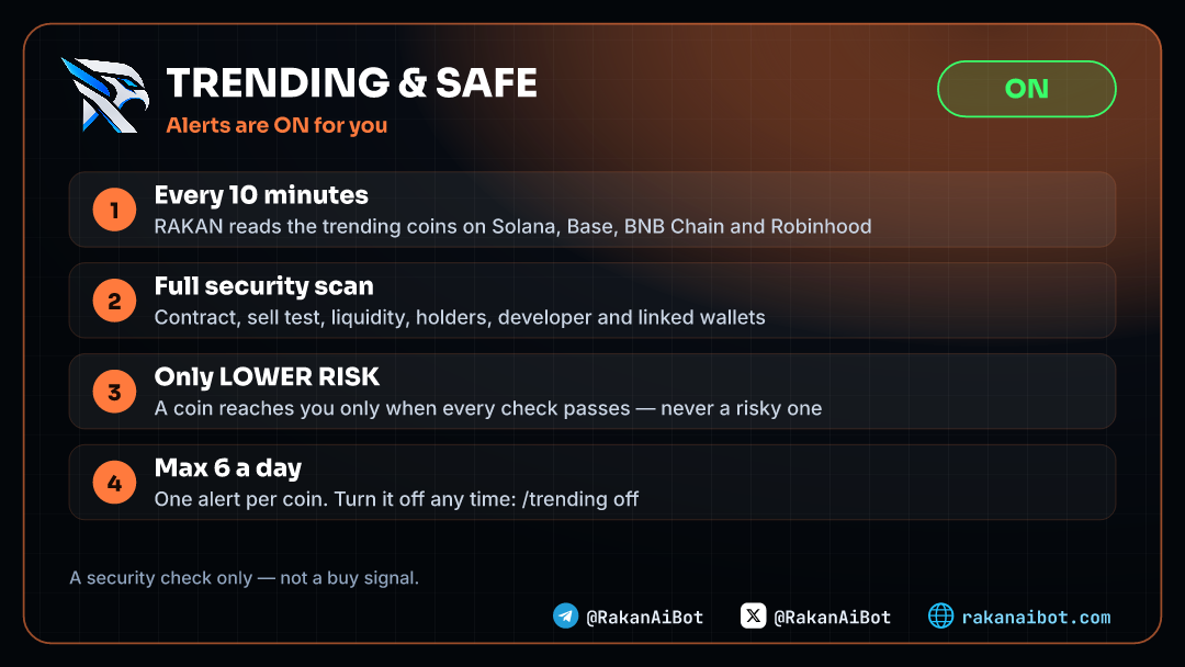 Trending and safe alerts switched on